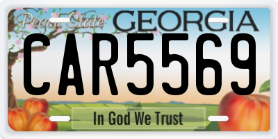 GA license plate CAR5569