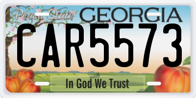 GA license plate CAR5573