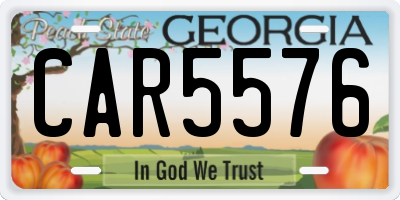 GA license plate CAR5576