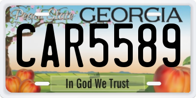 GA license plate CAR5589