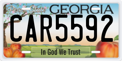 GA license plate CAR5592