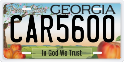 GA license plate CAR5600