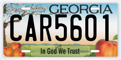 GA license plate CAR5601