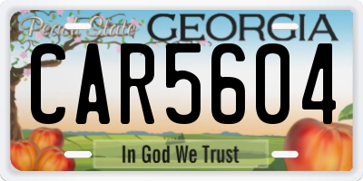 GA license plate CAR5604