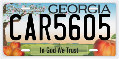 GA license plate CAR5605