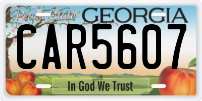 GA license plate CAR5607