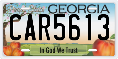 GA license plate CAR5613