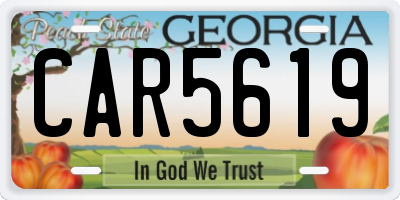 GA license plate CAR5619