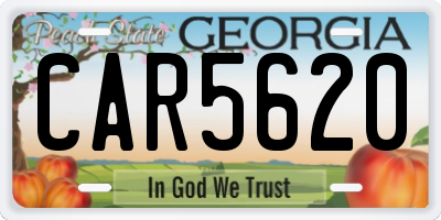 GA license plate CAR5620