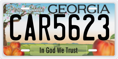 GA license plate CAR5623