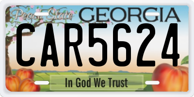 GA license plate CAR5624