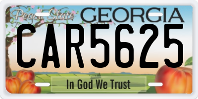 GA license plate CAR5625