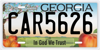 GA license plate CAR5626