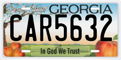 GA license plate CAR5632