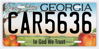 GA license plate CAR5636