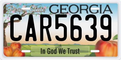 GA license plate CAR5639