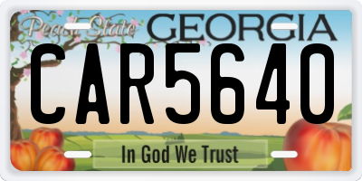 GA license plate CAR5640