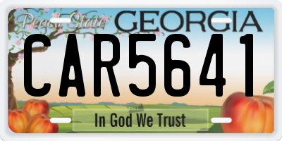 GA license plate CAR5641