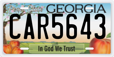 GA license plate CAR5643