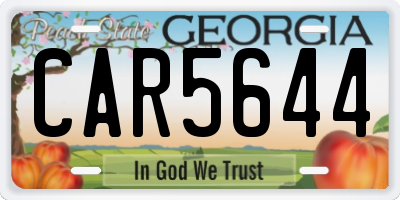 GA license plate CAR5644