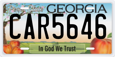 GA license plate CAR5646