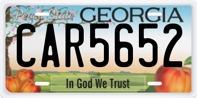 GA license plate CAR5652