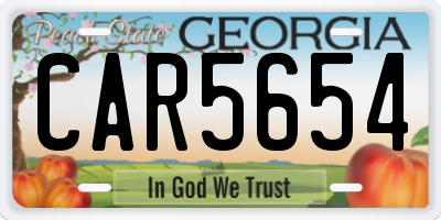 GA license plate CAR5654