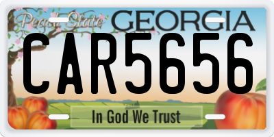 GA license plate CAR5656