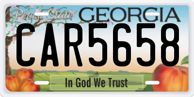 GA license plate CAR5658