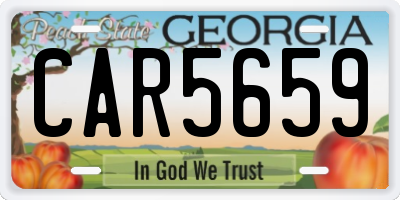 GA license plate CAR5659