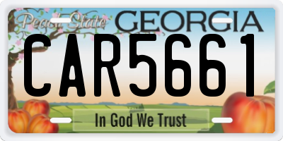 GA license plate CAR5661