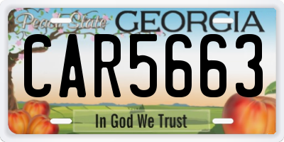 GA license plate CAR5663