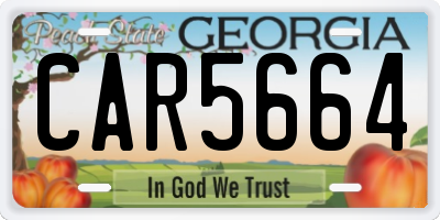 GA license plate CAR5664