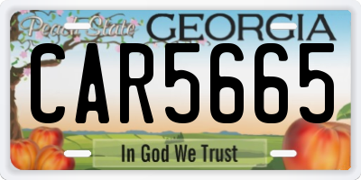 GA license plate CAR5665