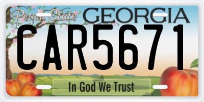 GA license plate CAR5671