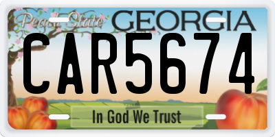 GA license plate CAR5674