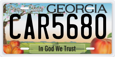 GA license plate CAR5680