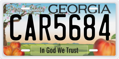 GA license plate CAR5684