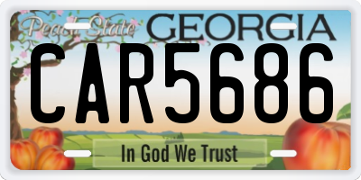 GA license plate CAR5686