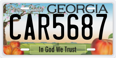 GA license plate CAR5687