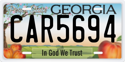 GA license plate CAR5694