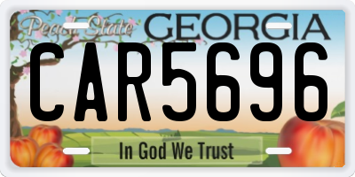 GA license plate CAR5696