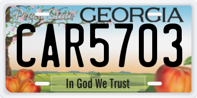 GA license plate CAR5703