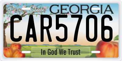 GA license plate CAR5706