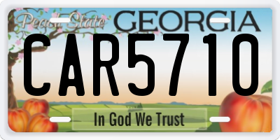 GA license plate CAR5710