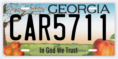 GA license plate CAR5711