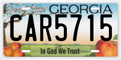 GA license plate CAR5715