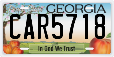 GA license plate CAR5718