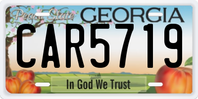 GA license plate CAR5719