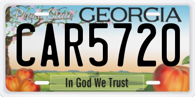 GA license plate CAR5720